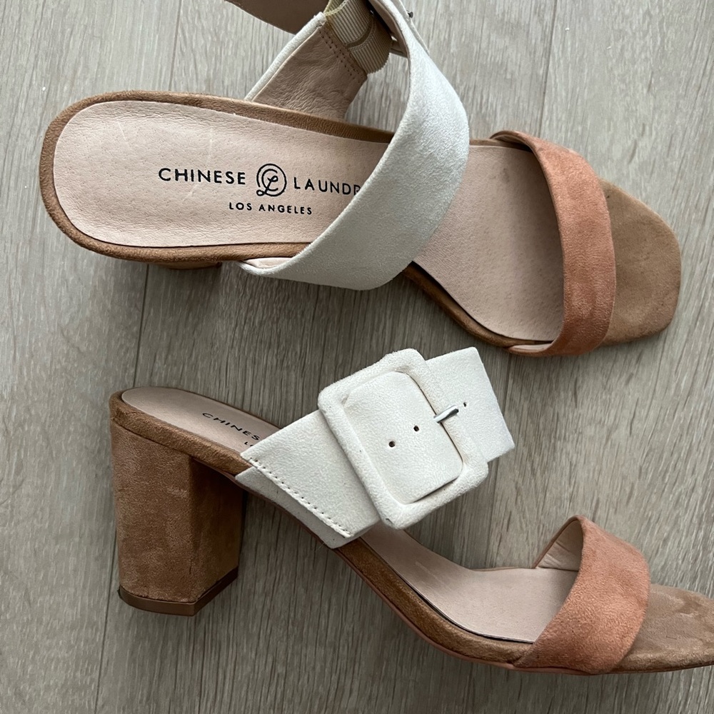 Chinese Laundry Wedged Heel Sandals with Buckels